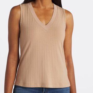 Ailee Rib V neck Tank with Side Slits